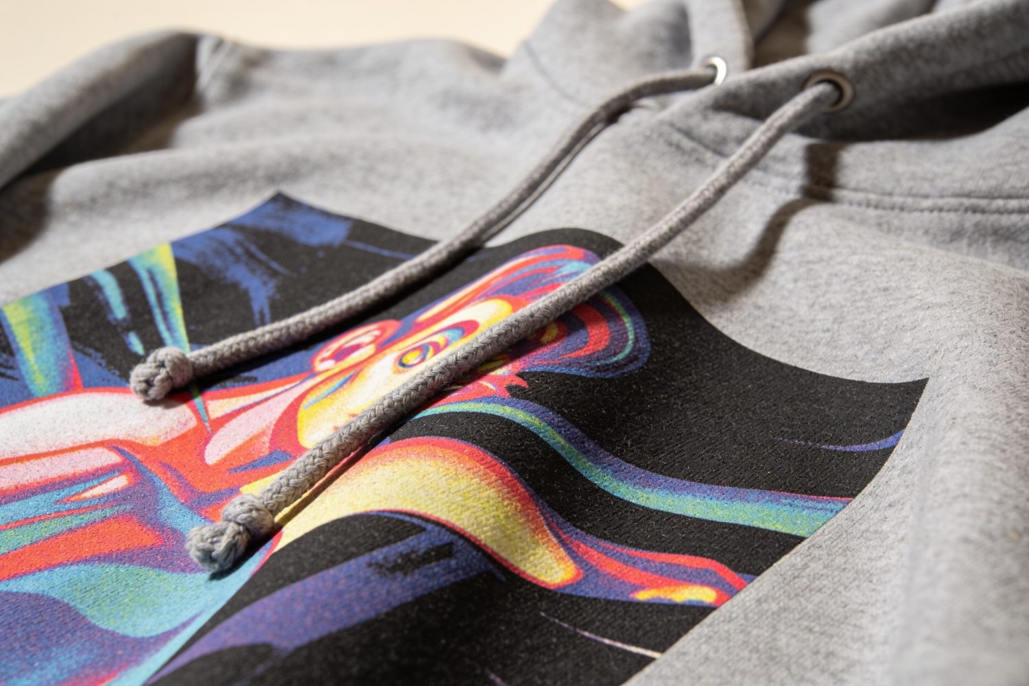 Hoodie print detail close-up