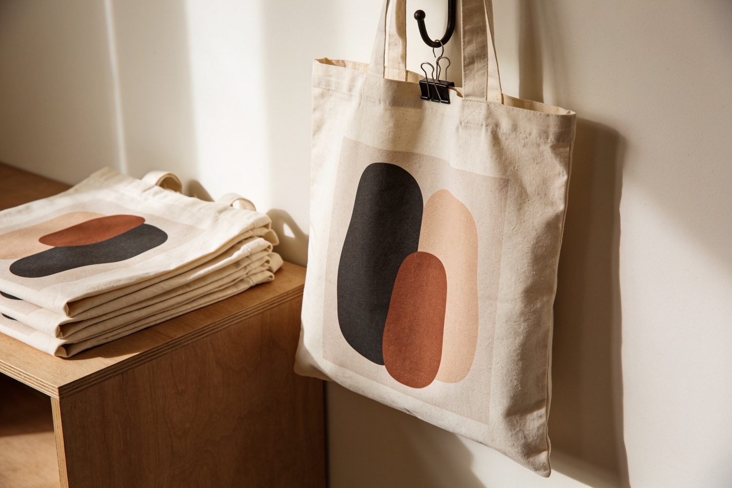 Printed cotton event tote bags